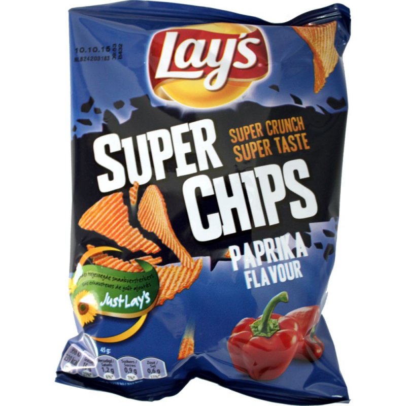 Lays Holland Super Chips Paprika 20 x 40g (Riffel Chips)