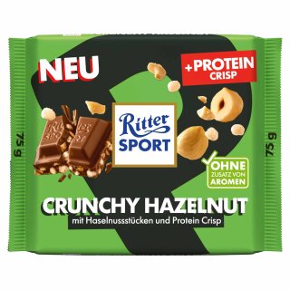 Ritter Sport Crunchy Hazelnut + Protein Crisp (75g Tafel)