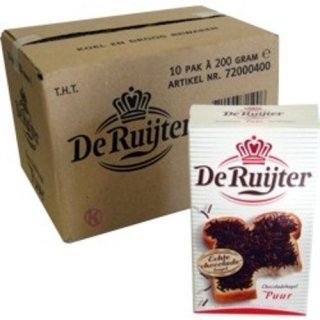 De Ruijter Streusel, Puur 10 x 200g (Dunkle Schokolade)