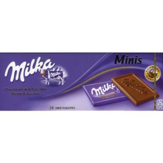 Milka Minis, Schokoladentafeln 24 x 10g (Vollmilchschokolade)