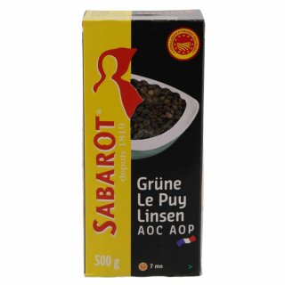Sabarot Grüne Le Puy Linsen (500g Packung)