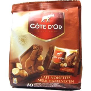 Côte dOr Lait Noisettes Melk Hazelnoten, Schokoladentafeln 10 x 20g