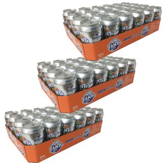Fanta Orange Zero sugar im XXL-Paket (72x0,33l Dosen)