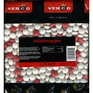 Venco Holland Lakritze "Mintnopjes" 1,25kg (Salmiak-Anis und Minze)