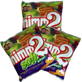 Nimm2 Soft Sauer Apfel, Limette, Kirsche & Schwarze Johannesbeere 3 x 322g