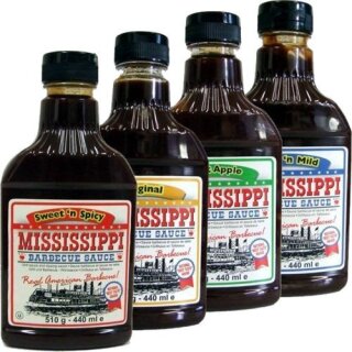 Mississippi Barbecue Sauce Testpaket 4 x 440ml (Grill-Saucen)