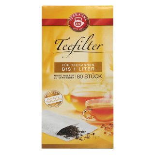 Teekanne Teefilter für jeweils 1 Liter (80 Stück)