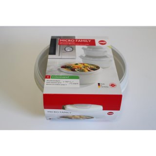 Emsa Micro Family Mikrowellentopf weiß (1,5l Fassungsvermögen)