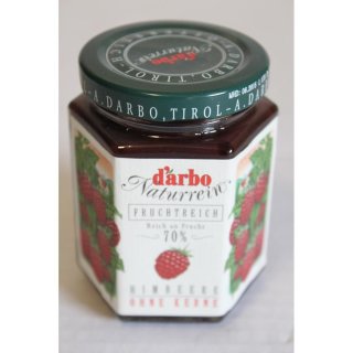 Darbo Naturrein Fruchtreich Konfitüre Himbeer ohne Kerne (200g Glas)