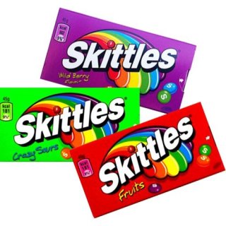 Skittles Kaudragees Testpaket Fruit, Crazy Sours & Wild Berry 3 x 45g
