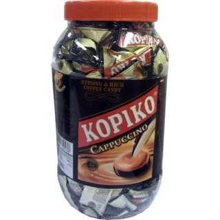 Kopiko Kaffee-Bonbons Cappuccino 800g Dose (einzeln verpackt, Hart-Karamell)