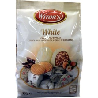 Witors Praline White 300g Beutel (Weiße Schokolade mit Haselnuss-Creme Waffel-Keks)