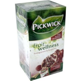 Pickwick Teebeutel Fruit wellness Granatapfel & Himbeere 25 Beutel á 1,5g einzeln in Folie verpackt (Pomegranate & Raspberry)