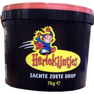 Harlekijntjes Holland-Lakritz Zachte Zoete Drop 7kg Eimer (weich, süß)