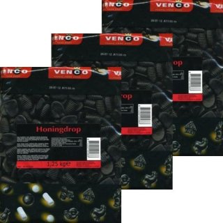 Venco Holland Lakritze Honigdrop 3 x 1,25kg (süßes Lakritz)