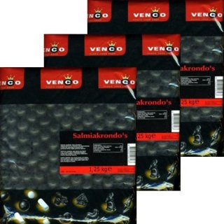 Venco Holland Lakritze Salmiakrondos 3 x 1,25kg (Salmiak-Kugeln)