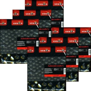 Venco Holland Lakritze Salmiakrondos 6 x 1,25kg (Salmiak-Kugeln)