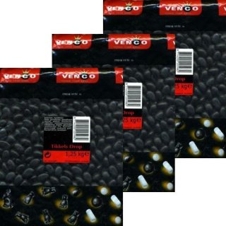 Venco Holland Lakritze Tikkels Drop 3 x 1,25kg (kleine Salmiak-Kugeln)