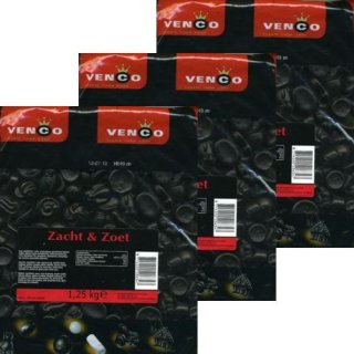 Venco Holland Lakritze Zacht & Zoet 3 x 1,25kg (weich und süß)
