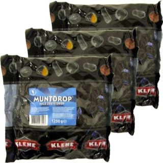 Klene Holland Lakritze Muntdrop 3 x 1,25kg (mild gesalzen)