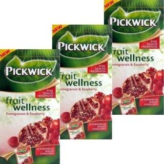 Pickwick Teebeutel Fruit wellness Granatapfel & Himbeere 3 x 25 Btl. (einzeln in Folie verpackte Teebeutel)