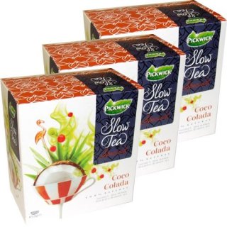 Pickwick Teebeutel Slow Tea Specials Coco Colada, 3 x 25 Stück (75 Beutel á 2,7g, Kokosnuss, rosa Pfeffer, Ananas & grünem Tee)