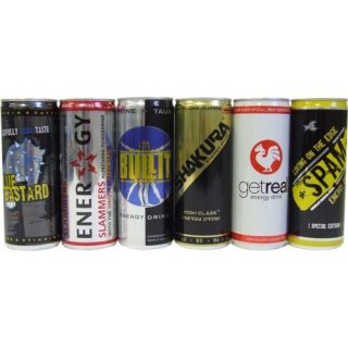 Energy Drink Testpaket 3 6 x 0,25l Dose (Blue Bastard, Slammers, Spam & Co.)