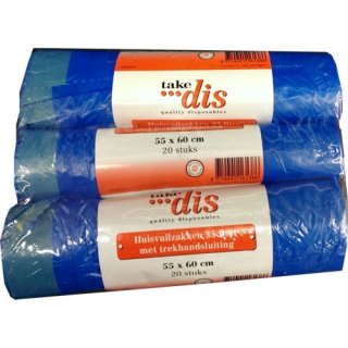 take dis Müllsäcke 3 x 20 Beutel á 35l mit Zugband (Müllsack/Abfallsack 55 x 60 cm)