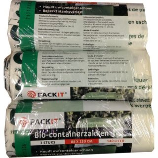 PACKIT BIO-Müllsäcke 3 x 3 Beutel á 140l (Müllsack/Abfallsack 88 x 130 cm)