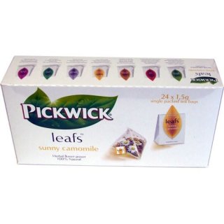 Pickwick Leafs Sunny Camomile Pyraminden-Teebeutel 24 Beutel á 1,5g einzeln verpackt