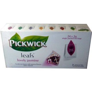 Pickwick Leafs Lovely Jasmine Pyraminden-Teebeutel 24 Beutel á 2g einzeln verpackt