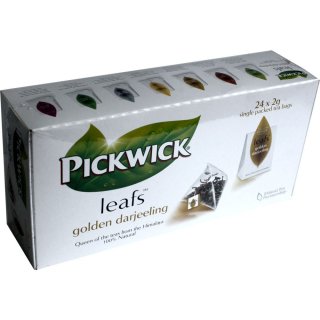 Pickwick Leafs Golden Darjeeling Pyraminden-Teebeutel 24 Beutel á 2g einzeln verpackt