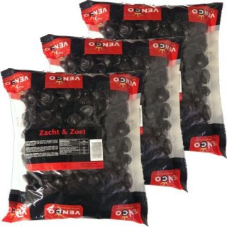 Venco Holland Lakritze Zacht & Zoet 3 Packungen a 1kg (weich und süß)