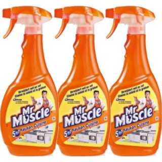 Mr. Muscle Keuken Küche-Total 5in1, 3 Flaschen á 500ml (Sprühflasche)