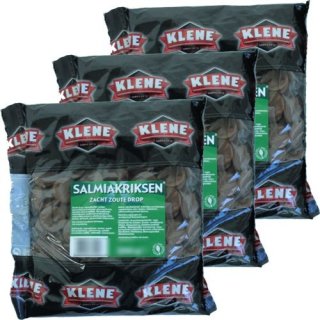 Klene Holland Lakritze Salmiakriksen Zachte Zoute Drop 3 Tüten á 1kg (weich & salzig)