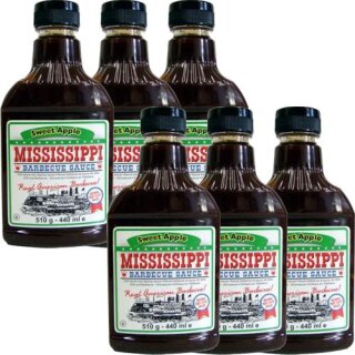 Mississippi Barbecue Sauce Sweet Apple 6 x 440ml (Grill-Sauce)