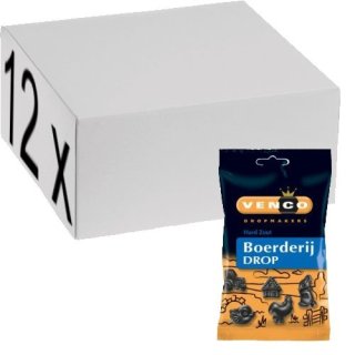 Venco Holland Lakritze Boerderijdrop 12 x 173g Packung (normales Lakritz)