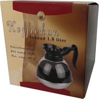 Alex Meijer Kaffee-Kanne 1,8l mit Edelstahl-Boden 18/10 (Gastonomie Polycarbonat Ersatzkanne)