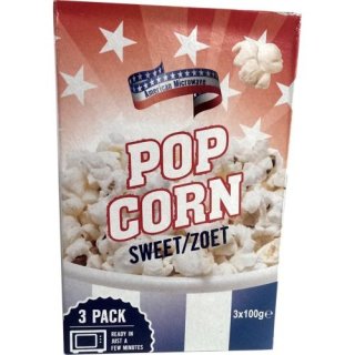 American Mikrowellen Popcorn süß, 3 x 100g (Microwave Popcorn Zoet)