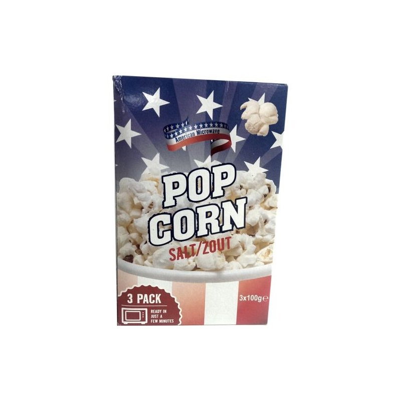 American Mikrowellen Popcorn salzig, 3 x 100g (Microwave Popcorn Zout