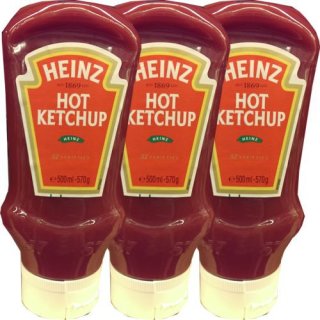 Heinz Gewürz-Sauce Hot Ketchup 3 Flaschen Ã¡ 500ml (570g)
