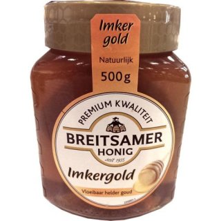 Breitsamer Honig Imkergold Vloeibaar helder goud 500g Glas (Goldklar)