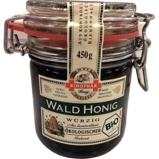 Bihophar Bio-Honig Wald Honig flüssig 450g Einmachglas