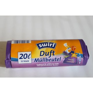 Swirl Duft Müllbeutel mit Vanille und Lavendelduft, 20l Volumen (12 Stck. Rolle)