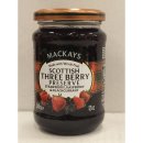 Mackays Scottish Three Berry Marmalade 340g Glas (Marmelade mit Erdberre, Himbeere & schwarze Johannisbeere)