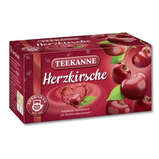 Teekanne Herzkirsche- mit dem vollen, fruchtigen Aroma reifer Herzkirschen (20x3g Packung)