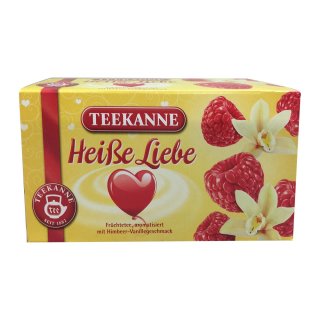 Teekanne Heiße Liebe mit Himbeer/Vanillearoma (20x3g Packung)