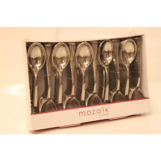 Mozaik Mini Lepel Metal Look 100 Stück (Kunststoff Mini Löffel Metall-Look)