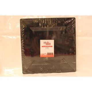 take dis Luxe disposable borden 24 x 24cm, 20 Stück (Kunststoff Teller, schwarz, viereckig)