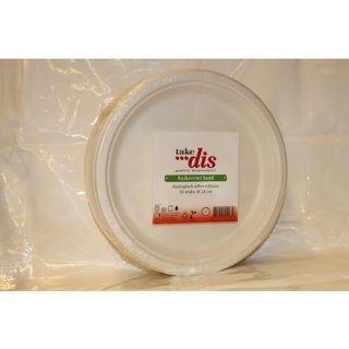 take dis Suikerriet bord biologisch afbreedbaar Ø 24cm, 50 Stück (Zuckerrohr-Teller, weiß, biologisch abbaubar)